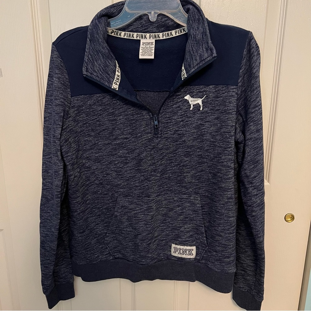 Pink by Victoria’s Secret heathered navy half zip